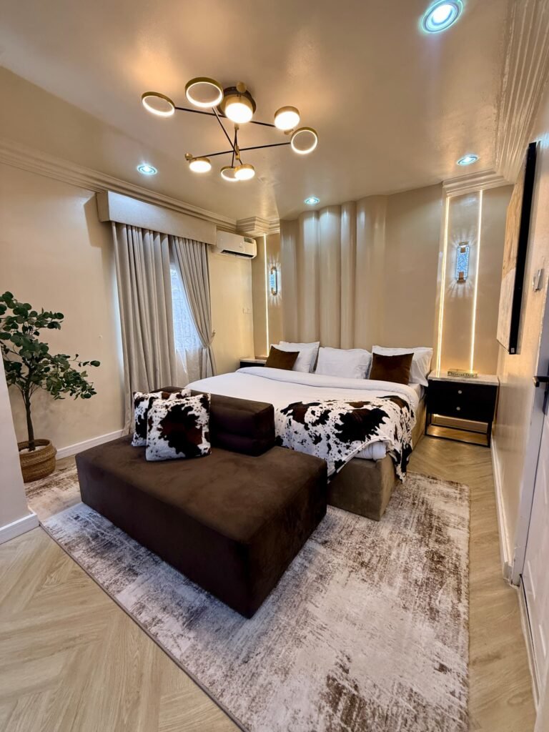 Living room of The Cocoa One-Bedroom Suite in Lekki Phase 1