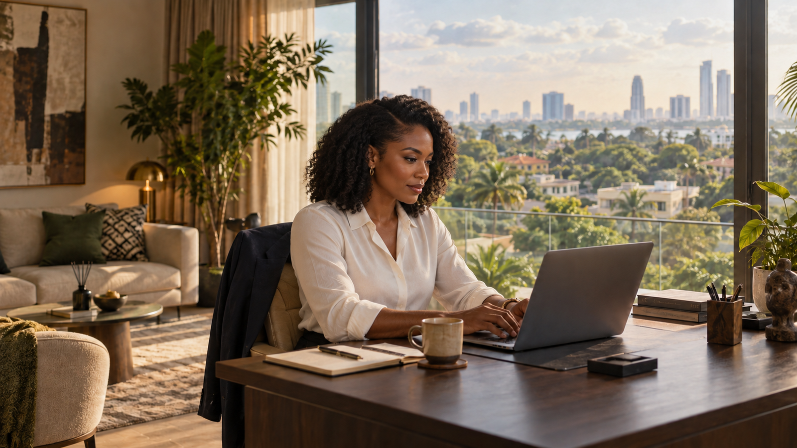 Remote professional working from a peaceful serviced apartment in Ikoyi, Lagos.