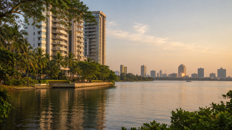 Peaceful waterfront view of Ikoyi showing the quiet side of Lagos